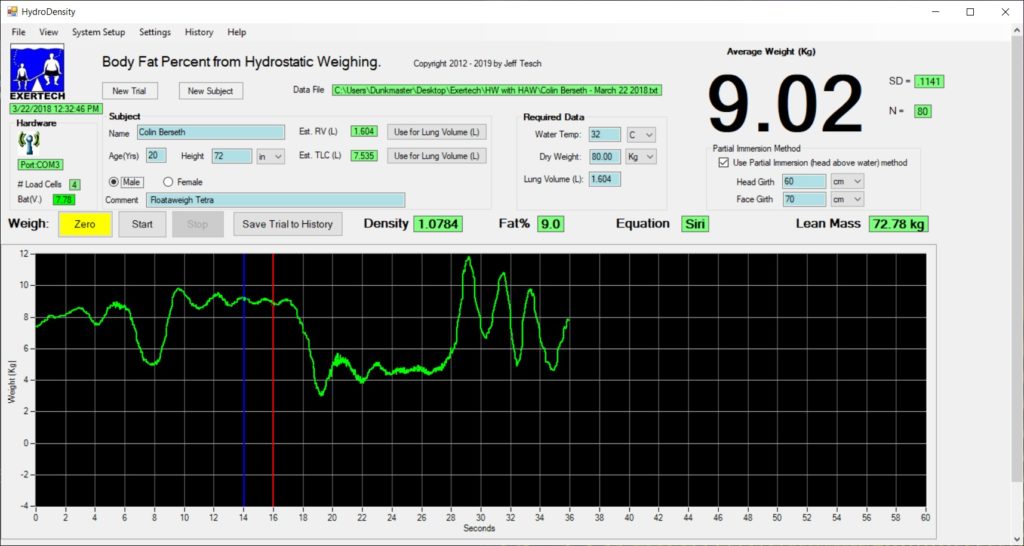 software for body fat percent.